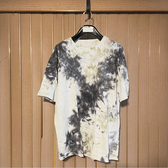 Express Tie Dye Men’s T Shirt in 100% Cotton Size L Blue/Green/White Cloud Dip - Picture 1 of 4